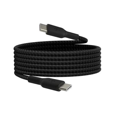 Belkin USB-IF Certified Braided 60 W USB-C to USB-C (Type C) Charge cable, 6.6 Feet / 2 Meter, Black
