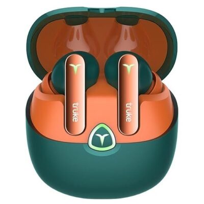 truke New Launch BTG Flex True Wireless in Ear Earbuds, Dual Pairing Ear Buds, 40ms Low Latency Gaming Mode, 60H Playtime Fast Charging, HiFi DSP Sound, Quad-Mic ENC, 13mm Driver,Bluetooth 5.4(Green)
