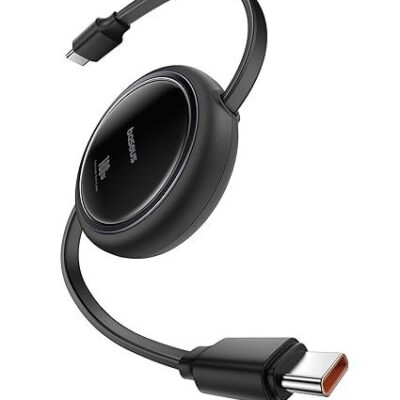 Baseus USB C Cable, Mini 100W Retractable USB C to USB C PD 5A Fast Charging Cable, 4-Stage Length Preset USB Type C Charger Cable for iPhone 15/Pro/Plus/Pro Max, MacBook, iPad Pro, Samsung S23/S22+