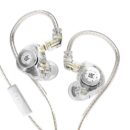 Concept Kart Kz Edx Pro Iem Earphone,Hifi Stereo Special Dual Magnetic Circuit Dynamic Driver Resin Inlay Metal Process In-Ear Monitors Earbuds With 5N Ofc 2Pin Detachable Cable(White,With Mic),Wired