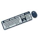 Pebble Wireless Mouse & Keyboard Combo with 2.4GHz Nano Receiver, Rounded Keys, Integrated Multimedia Control and Power Saving (Blue)