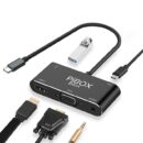 PiBOX India, USB C to HDMI VGA USB Adapter, Aluminium Type C USB hub 3.1 to HDMI 4K/VGA/USB 3.0/USB C Converter Cable Charging Port Adapter Cable for Mac, Compatible Samsung Galaxy/Samsung Note
