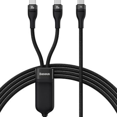 Baseus USB C Cable 100W 4.9FT 5A Type C Charger Cable Fast Charging 2 in 1 Multi Charging Cable, Nylon Braided USB C to USB C Cable for AIR/Mini 6 MacBook Galaxy S22 21 S10 Note