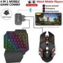 DWH Bluetooth Gaming Keyboard Mouse Convertor For Smartphone 4 in 1 Combo Combo Set