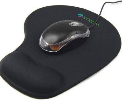 STRIFF Gel Wrist Support Mouse pad Gaming Mouse Pad with Lycra Cloth - Nonslip Mousepad??(Black)