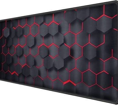 STORITE Hexagonal Print Speed Type Extended Gaming Mousepad??(Black)