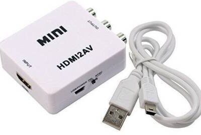 TrustEdge  TV-out Cable MINI HDMI2AV UP Scaler 1080P HD Video??(White, For TV)